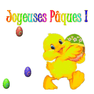 Gif animé joyeuses Pâques poussin
